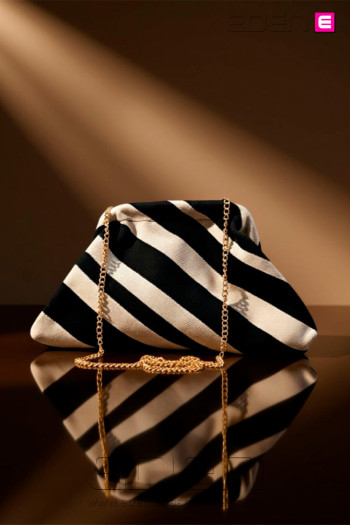 Bolso Cluth Moda Blanco Y Negro - Imagen 1