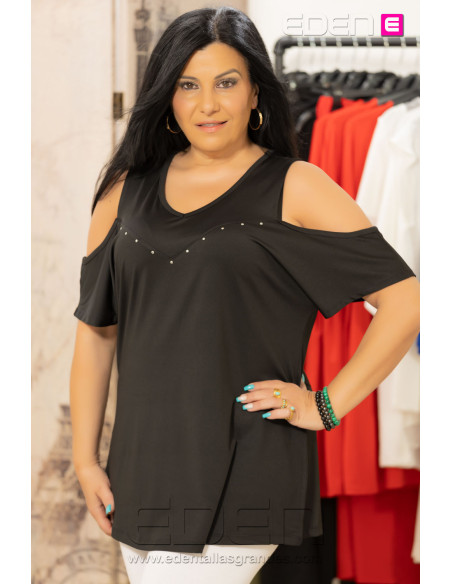 Camiseta Tachas Negro Velika - Imagen 2