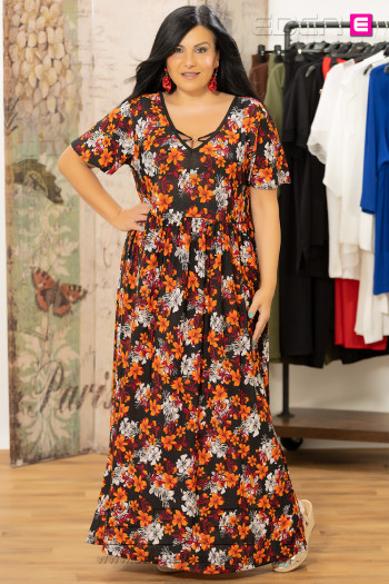 Vestido Luna Estampado Naranja Velika - Imagen 1