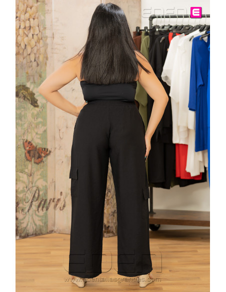 Pantalón Multibolsillos Negro Velika - Imagen 3