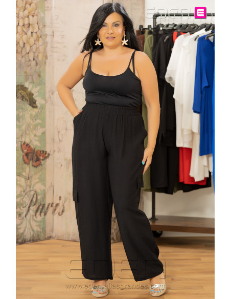 Pantalón Multibolsillos Negro Velika - Imagen 2