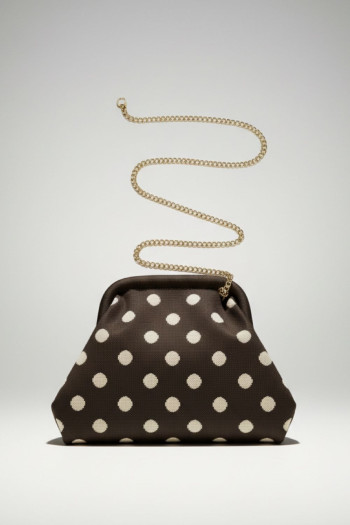 Bolso Cluth Moda Lunares Marrón - Imagen 1