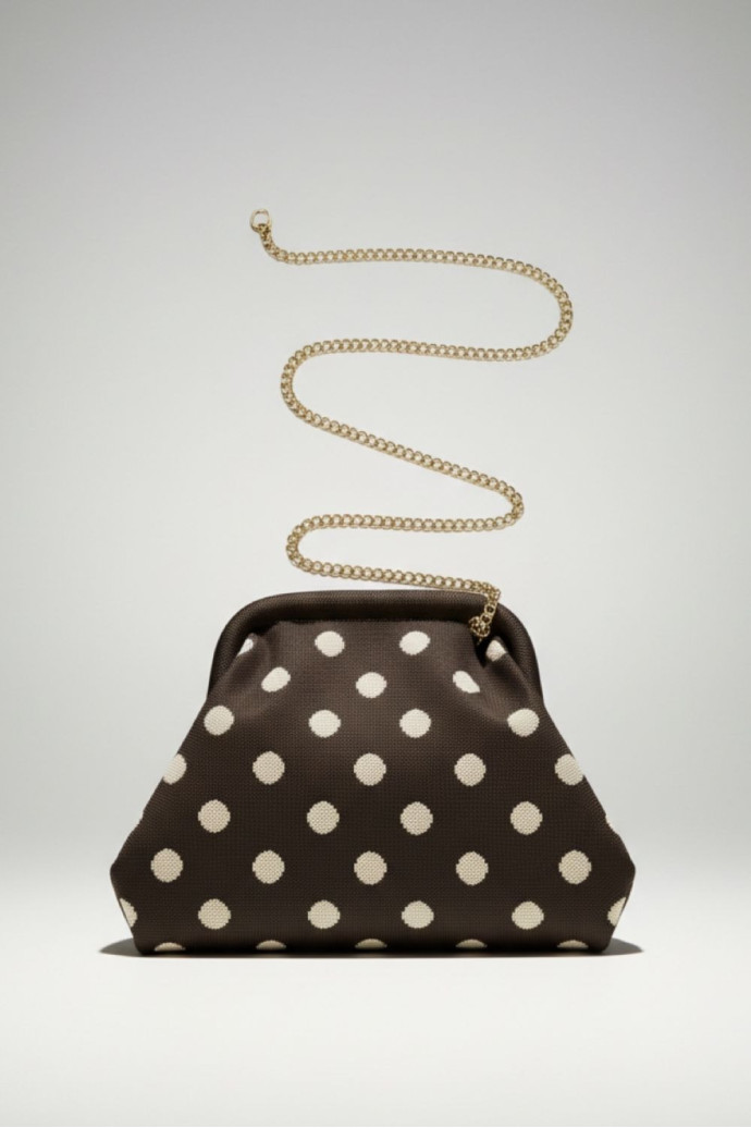 Bolso Cluth Moda Lunares Marrón - Imagen 1