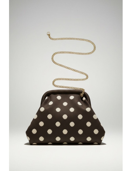 Bolso Cluth Moda Lunares Marrón - Imagen 1