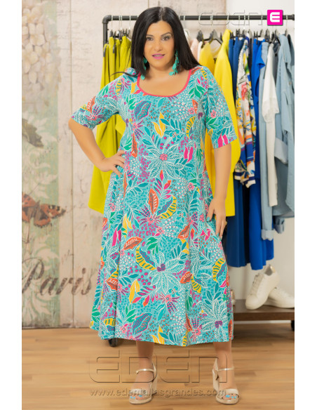 Vestido Marga Turquesa Isabel G - Imagen 1