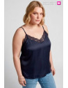 Top Lencero Raso Marino Valeria Milano