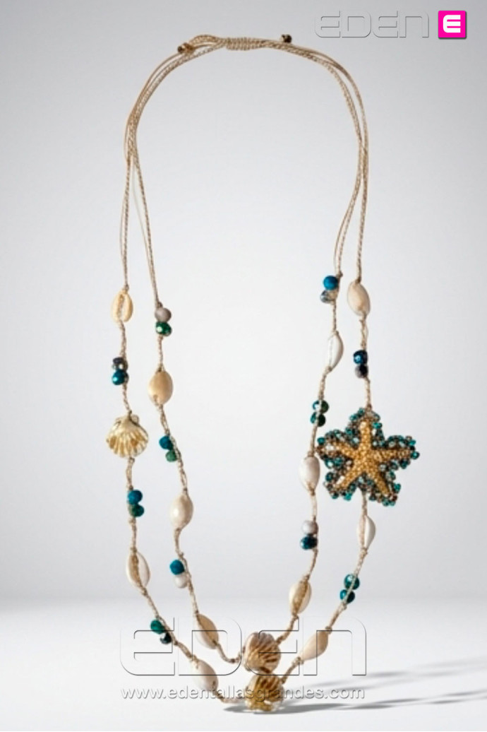 Collar Largo Estrella de Mar Turquesa - Imagen 1