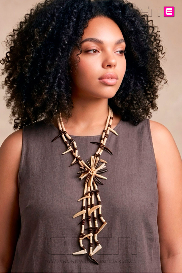 Collar largo Flor de Africa - Imagen 1