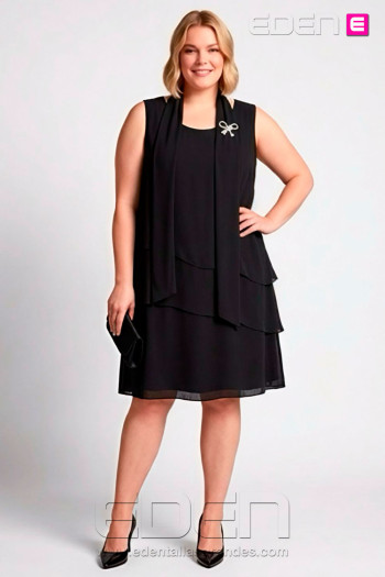 Vestido Volantes Negro Noa Sasa - Imagen 1