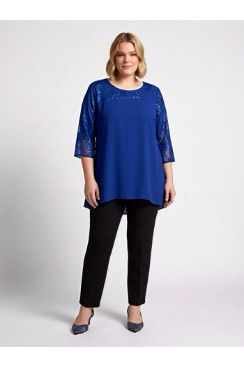 Blusa Bordado Tul Azulón Noa Sasa - Imagen 2