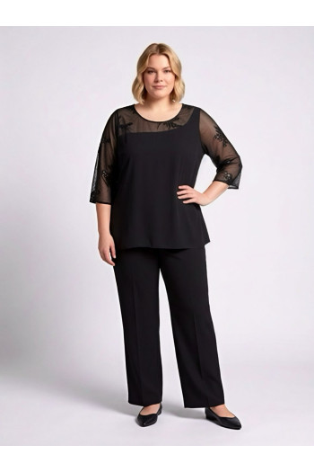 Blusa Bordado Tul Negro Noa Sasa - Imagen 2