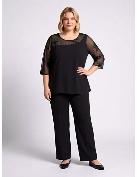 Blusa Bordado Tul Negro Noa Sasa - Imagen 2