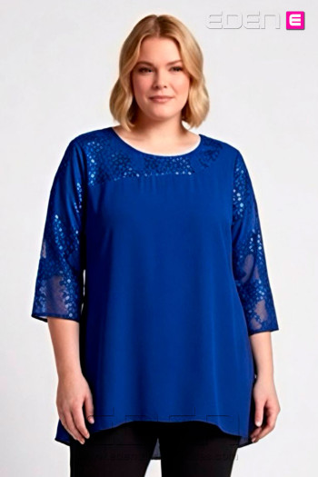 Blusa Bordado Tul Azulón Noa Sasa - Imagen 1