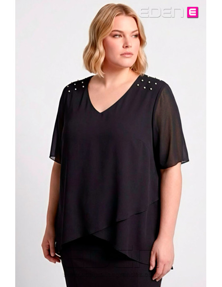 Blusa Perlas Negro Velika - Imagen 1