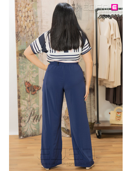 Pantalón Satin Navy Lux Indra - Imagen 3