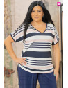 Camiseta Francia Rayas Rosa Con alma
