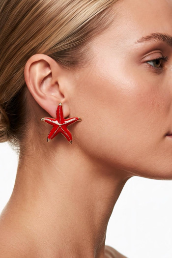 Pendientes Estrella De Mar Rojo - Imagen 1
