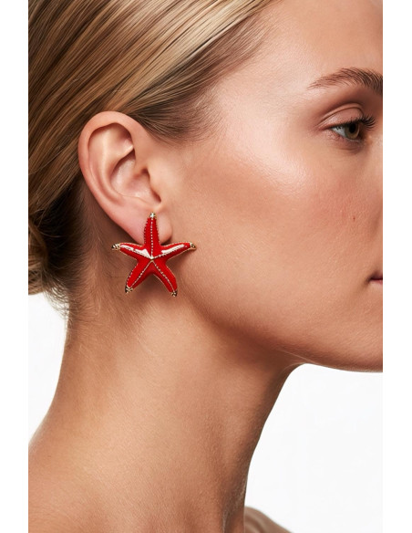 Pendientes Estrella De Mar Rojo - Imagen 1
