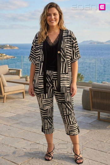 Pantalón Capri Italia Zebra Chic Con Alma - Imagen 1