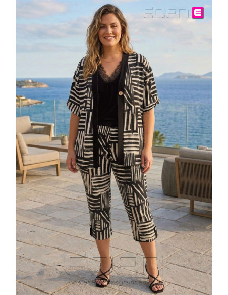 Pantalón Capri Italia Zebra Chic Con Alma - Imagen 1