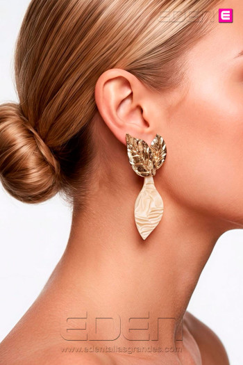 Pendientes Hoja de Nacar - Imagen 1