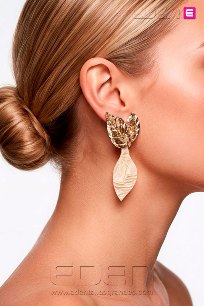 Pendientes Hoja de Nacar - Imagen 1