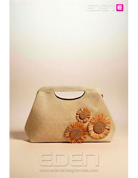 Bolso Cluth Moda Mimbre Girasoles - Imagen 1
