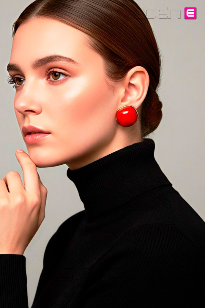 Pendientes Kolina Rojo - Imagen 1