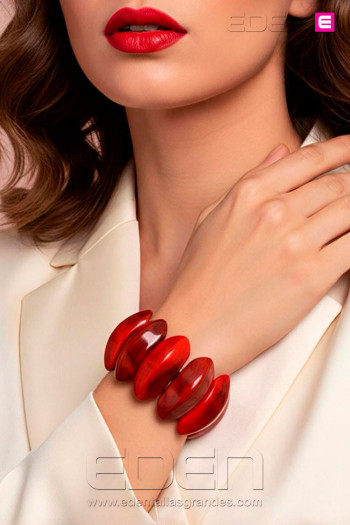 Pulsera Elástica Mármol Rojo - Imagen 1
