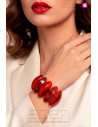 Pulsera Elástica Mármol Rojo