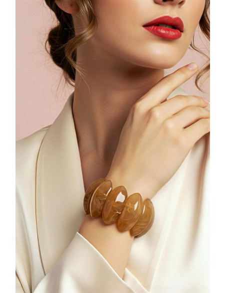 Pulsera Elástica Mármol Toffe Lux - Imagen 1