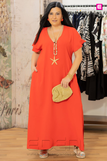 Vestido Satin Rubí Flow Indra - Imagen 1
