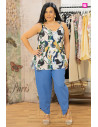 Pantalón Lino Azul Velika