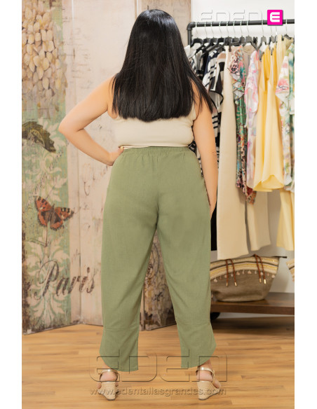 Pantalón Lino Kaki Velika - Imagen 4