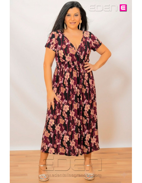 Vestido Nerea Estampado Malva Velika - Imagen 1