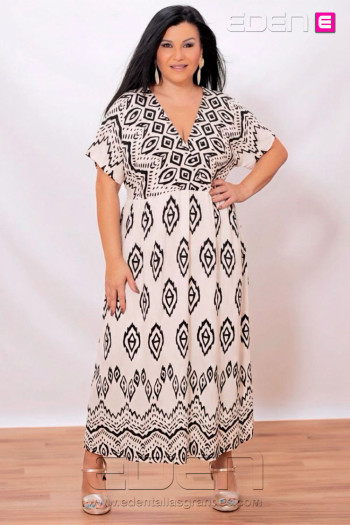 Vestido Tribal Luxe Fondo Blanco - Imagen 1
