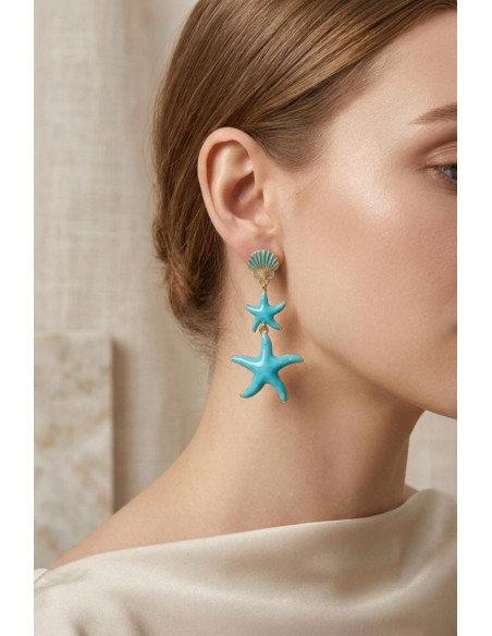 Pendiente Estrella de Mar Turquesa - Imagen 1