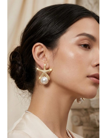 Pendientes Perla Estrella de Mar - Imagen 1