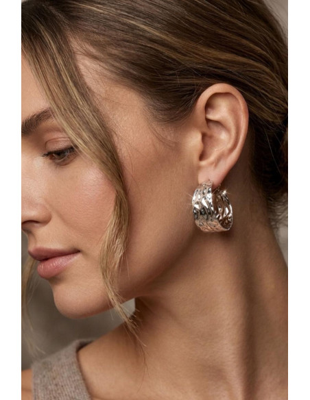Pendientes Aros Marea Plateados - Imagen 1