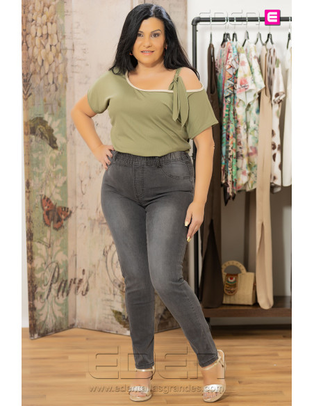 Jeggins Tejano Negro desgastado Anvito - Imagen 2