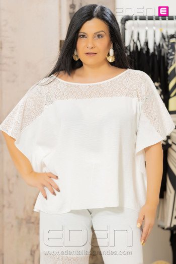 Blusa Pañuelo Georgia Blanco Con Alma - Imagen 1