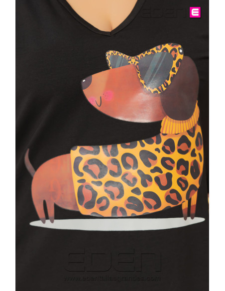 Camiseta Teckel Print Negro - Imagen 2