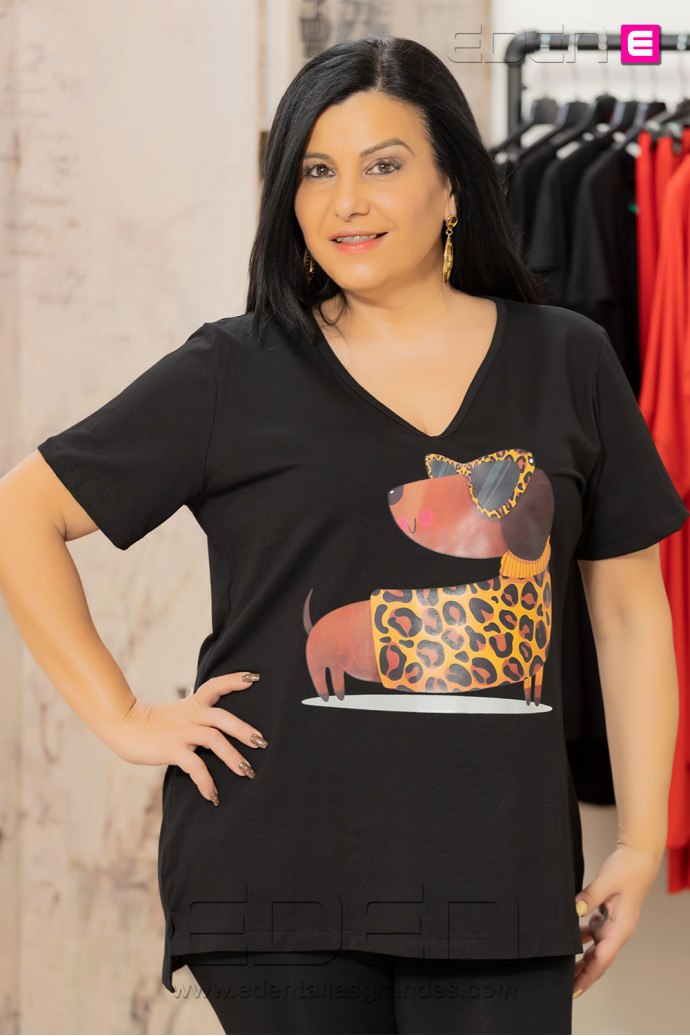 Camiseta Teckel Print Negro - Imagen 1