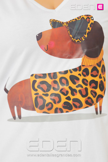 Camiseta Teckel Print Blanco - Imagen 2