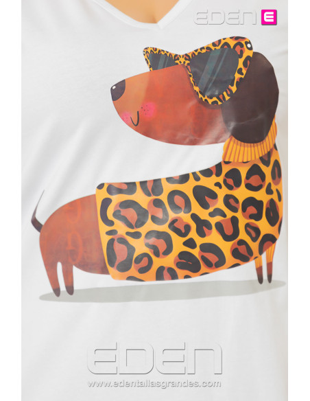 Camiseta Teckel Print Blanco - Imagen 2