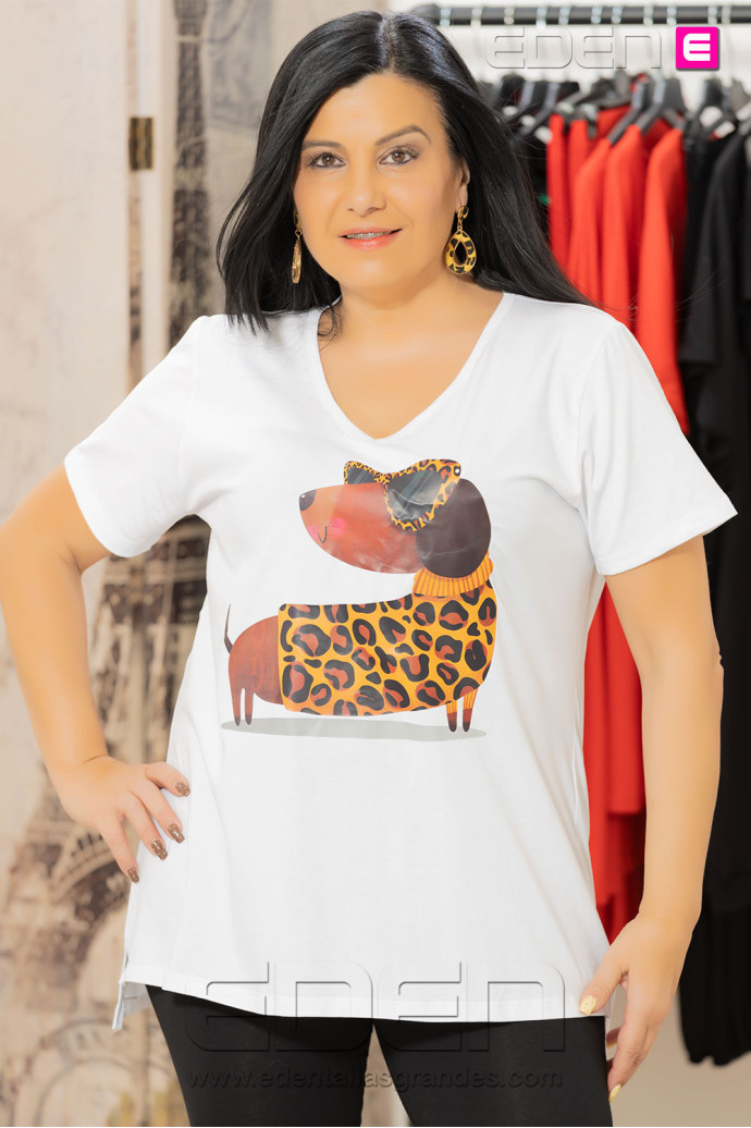 Camiseta Teckel Print Blanco - Imagen 1