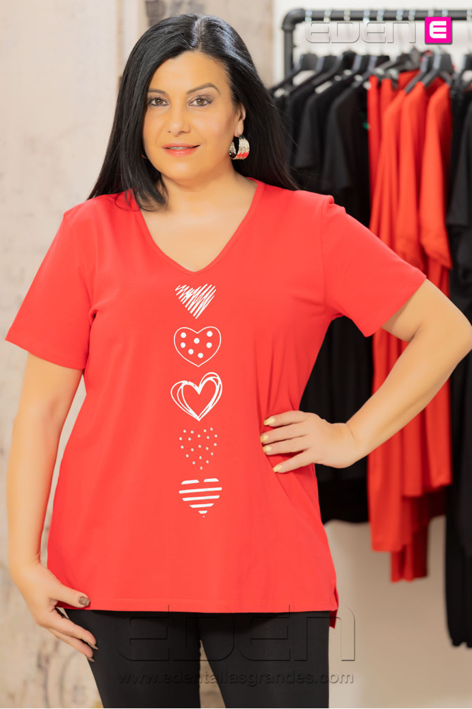 Camiseta Love Pop Rojo - Imagen 1