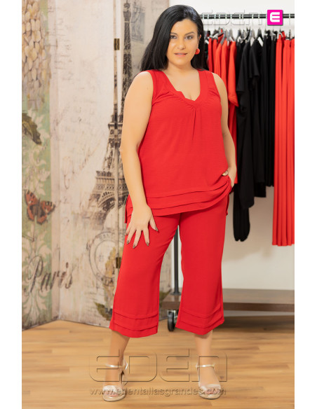 Pantalón Capri Balear Rojo Con Alma - Imagen 1