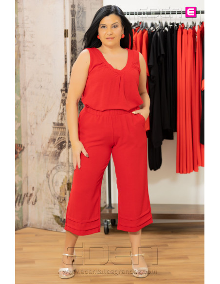 Pantalón Capri Balear Rojo Con Alma - Imagen 2