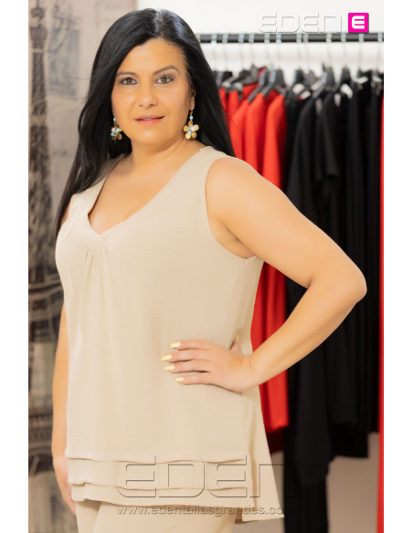 Top Bahia Beige Con Alma - Imagen 2